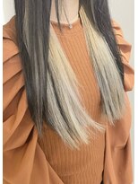 ヴェイン 渋谷(vain)&nbsp;サラツヤストレート黒髪ロング インナーホワイトベージュ