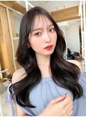 大人可愛い韓国ヘア レイヤーカット ワンホンヘアくびれヘア#