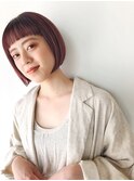 オン眉前髪マチルダボブ前下がりボブ内巻きボブ