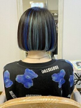 ジュエル アンド バービー(Jewel&Barbie) 【ダメージ0】染めずに黒髪個性的インナーハイライトカラーボブ