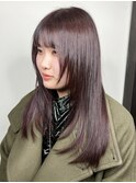 ロングウルフカット/暖色カラー/ピンク/顔まわりレイヤーカット