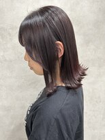 レッドブラウン/ブリーチなし/髪質改善ストレート/艶カラー
