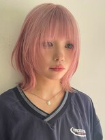 ミルクティーアッシュグレージュレイヤーボブショートウルフボブ