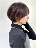 ショートボブ髪型30代40代50代前髪あり前髪なし面長丸顔【倉田】