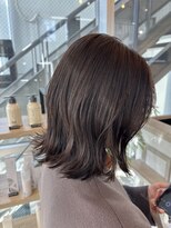 ジーナ 福岡藤崎(Zina)&nbsp;透け感グレージュカラー×ミディアムボブ