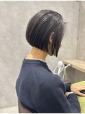 【RYOHEI】ショートボブ_ツヤ髪_暗めカラー_ボブルフ