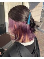 ボアップ(boappu)&nbsp;#インナーカラー#インナーボブ#紫カラー#パープルカラー