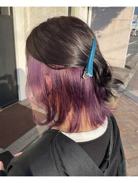 ボアップ(boappu) #インナーカラー#インナーボブ#紫カラー#パープルカラー