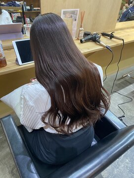 チャプター 問屋町(chapter) ブリーチなしミルクティーブラウン顔周りレイヤーカット韓国ヘア