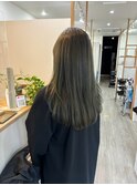デジタルパーマオリーブグレージュストレート