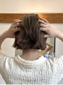 シフォンブラウン×切りっぱなしボブ