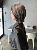 ハイトーンホワイト×ポイントインナー×レイヤーボブ【鎌田】