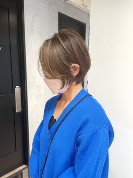 ハイライトボブ40代50代グレイカラー白髪染め白髪ぼかし