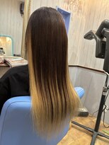 美容室 ダン エクセルシア(Dan)&nbsp;★地毛ダークカラーしてすいて人毛プレミア編み込みエクステ