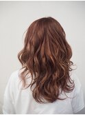 ピンクブラウンで女子力UP♪愛されゆる巻きヘア