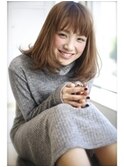 大人かわいい柔らかアンニュイカールの小顔ボブ