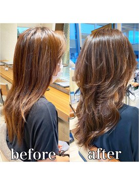 アフロート ギンザ(AFLOAT GINZA) 大人可愛い20代30代40代外ハネレイヤーミディアム