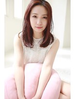 ラフィスヘアーリット 茨木2号店(La fith hair lit)&nbsp;【La fith】 チェリーレッド×セミディスタイル