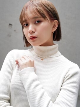 セシルヘアー 梅田店(Cecill hair) ショートボブ/切りっぱなしボブ/透明感ベージュ