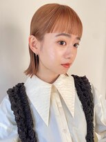 ノーム(norm) オレンジベージュ/フルバング/似合わせカット/切りっぱなしボブ
