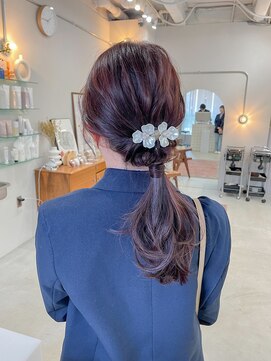 ヘアー アイス カンナ(HAIR ICI Canna) 大人美人ポニーテール編みおろし三つ編み褒められる♪