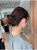 <長まなみ>結婚式二次会パーティ浴衣に編み込みゆるふわシニヨン