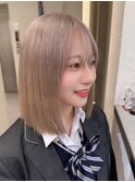 12951艶髪ホワイトブロンド韓国タンバルモリボブマロンベージュ