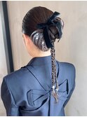 ロング顔周りレイヤー韓国ヘア美髪おくれ毛_ba547612