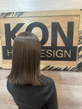 コン(KON) ミディアム/ボブ/暗めカラー/オリーブベージュ
