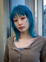 ギークス(GEEKS) 【GEEKS渋谷】ターコイズブルー/ウルフ/ハッシュカット/前髪あり