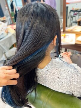 マリアバイアフロート(Maria by AFLOAT) 【山田】ブルーブラックインナーカラー20代30代40代