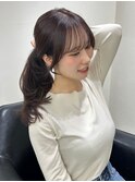 顔まわり　前髪　髪質改善　ブラウン　カラー　レイヤーカット