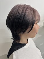 モリオフロムロンドン 大宮店(morio from London)&nbsp;エンドカラー×ミルクティーピンク×ウルフカット 《村田》