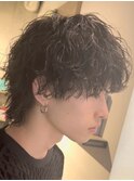 天神大名メンズパーマ波巻きパーマツイストスパイラルパーマ強め
