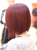 前下がり【グラデーションボブ】ルージュレッドカラー