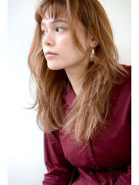 ミラバイグリーン(Mira by green) Foggy beige x フェザーロング　【無造作カール】#1