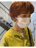 ルー(loup)&nbsp;くせ毛風パーマ/ニュアンスパーマ/オレンジベージュ/福岡/天神