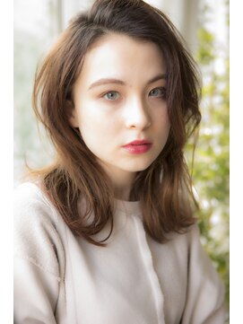 ミエルヘアーエスト 新宿店(mielhair est) かきあげ外ハネセミディ【新宿】