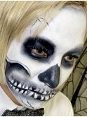 ☆ハロウィンメイク☆彡完成度高め『リアルめなガイコツメイク』