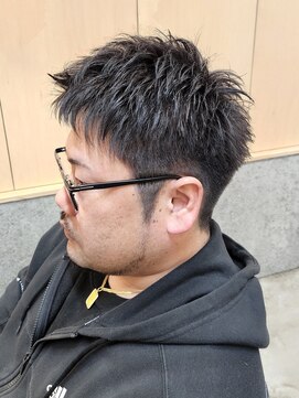 ニアウ 伊勢崎連取店(Niau) 刈り上げアップバングメンズショートジェットモヒカン