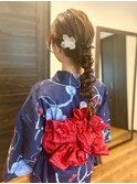 浴衣着付け&編みおろしヘア