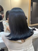 ブレンド 渋谷(BLend)&nbsp;黒髪ボブルフネビージュ小顔ワンレンスペインカール