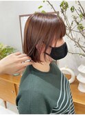 大人女子にオススメ／コンパクトボブ/オレンジベージュカラー