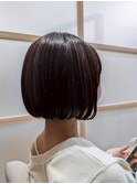 ショートボブ/艶髪/ダークブラウン