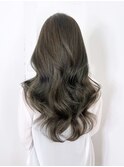 グレージュおくれ毛韓国ヘアロング_ba516332