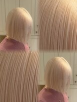 ベレーザ 渋谷(BELEZA) 17375全頭ブリーチミニマルボブレイヤーグレーシルバーベージュ