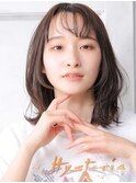 大人可愛い小顔カット美髪ツヤ髪斜めバング小顔レイヤーB6