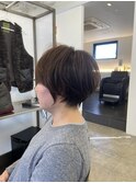 ショートボブ　白髪ぼかし　30代40代50代