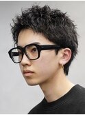 心斎橋スパイキーショートアップバングツーブロック短髪30代40代