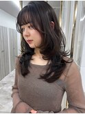 レイヤーカット/ハッシュカット/暗髪カラー